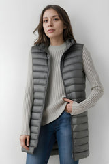 Colete Feminino Alongado Puffer Fashion