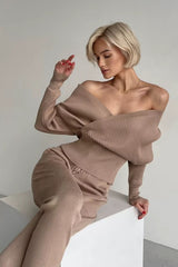 Conjunto Suéter e Calça Tricot Feminino Sacha
