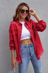 Jaqueta Jeans Feminina Colorida Andy