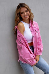 Jaqueta Jeans Feminina Colorida Andy