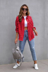 Jaqueta Jeans Feminina Colorida Andy