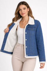 Jaqueta Jeans Feminina Peluciada FLASH