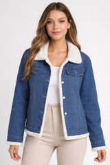 Jaqueta Jeans Feminina Peluciada FLASH