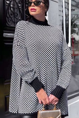 Poncho Feminino Tricot Xadrez