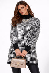 Poncho Feminino Tricot Xadrez