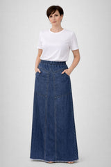Saia Jeans Longa De Cintura Alta Miriam