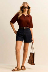 Short Jeans Escuro Feminino Yvi