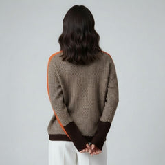 Suéter Feminino Marrom Gola Alta Ariadne