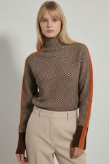 Suéter Feminino Marrom Gola Alta Ariadne