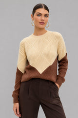 Suéter Feminino Tricot Marrom Alaide