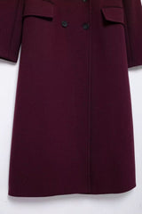 Trench Coat De Lã Feminino Borgonha Vic