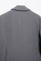 Trench Coat De Lã Feminino Cinza Vic