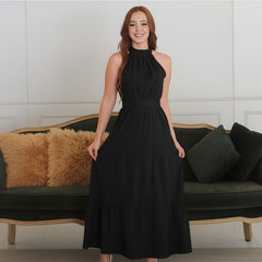 Vestido 3 Marias Longo Preto Kleo