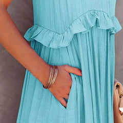 Vestido Longo Babados Fiorella