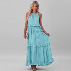 Vestido Longo Babados Fiorella