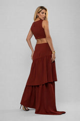 Vestido Longo de Festa Elegante Argola