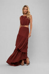 Vestido Longo de Festa Elegante Argola