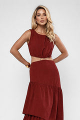 Vestido Longo de Festa Elegante Argola