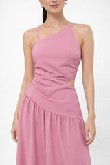 Vestido Longo de Festa Elegante Rosa Carina