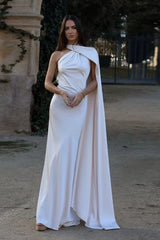 Vestido Longo de Festa Halter Enrolado