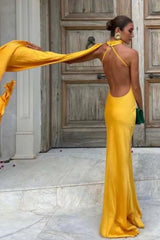 Vestido Longo de Festa Halter Enrolado