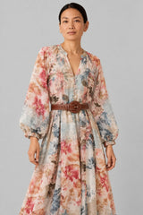 Vestido Longo Elegante Aquarela