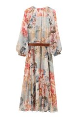 Vestido Longo Elegante Aquarela