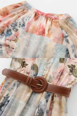 Vestido Longo Elegante Aquarela