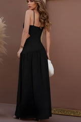 Vestido Longo Preto de Festa Elegante Carina