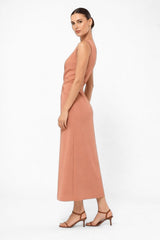 Vestido Midi Elegante Pêssego Jolie