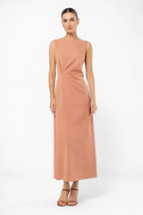 Vestido Midi Elegante Pêssego Jolie