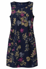 Vestido Midi Soltinho Azul Sem Mangas Hailey