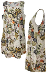 Vestido Midi Soltinho Bege Sem Mangas Hailey