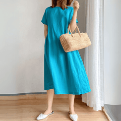 Vestido Midi De linho Jane - Coradon