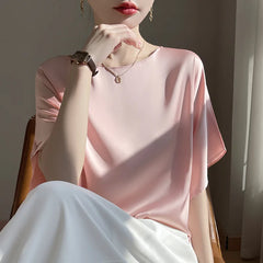 Blusa De Seda Feminina Marrom Nicole