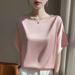 Blusa De Seda Feminina Marrom Nicole