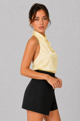 Blusa Cetim Gola Alta Valea
