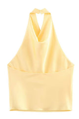 Blusa Cetim Gola Alta Valea