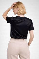Blusa De Seda Feminina Preta Maya