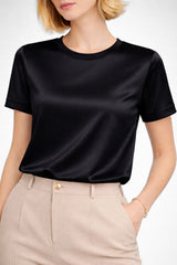 Blusa De Seda Feminina Preta Maya