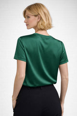 Blusa De Seda Feminina Verde Maya