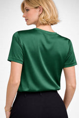 Blusa De Seda Feminina Verde Maya