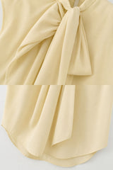 Blusa Feminina Amarela Gola Laço Amélie