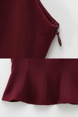 Blusa Feminina Decote Quadrado Borgonha Ceci