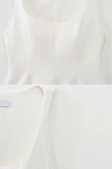 Blusa Feminina Decote Quadrado Branco Ceci