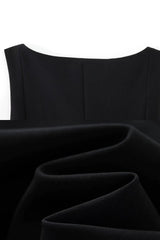 Blusa Feminina Decote Quadrado Preto Ceci
