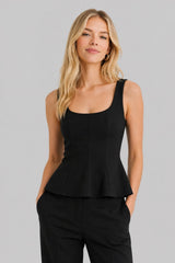 Blusa Feminina Decote Quadrado Preto Ceci