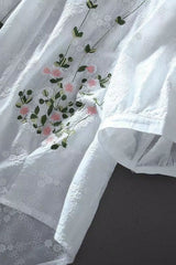 Blusa Feminina Manga 3/4 Laise Bordada Marry