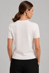Blusa Feminina Manga Curta Tricot Modal