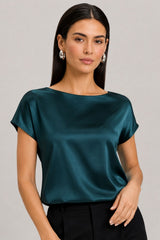 Blusa Feminina Seda Manga Curta Lolla